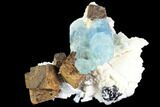 Gorgeous Aquamarine Crystal with Black Tourmaline & Feldspar - Namibia #92703-1